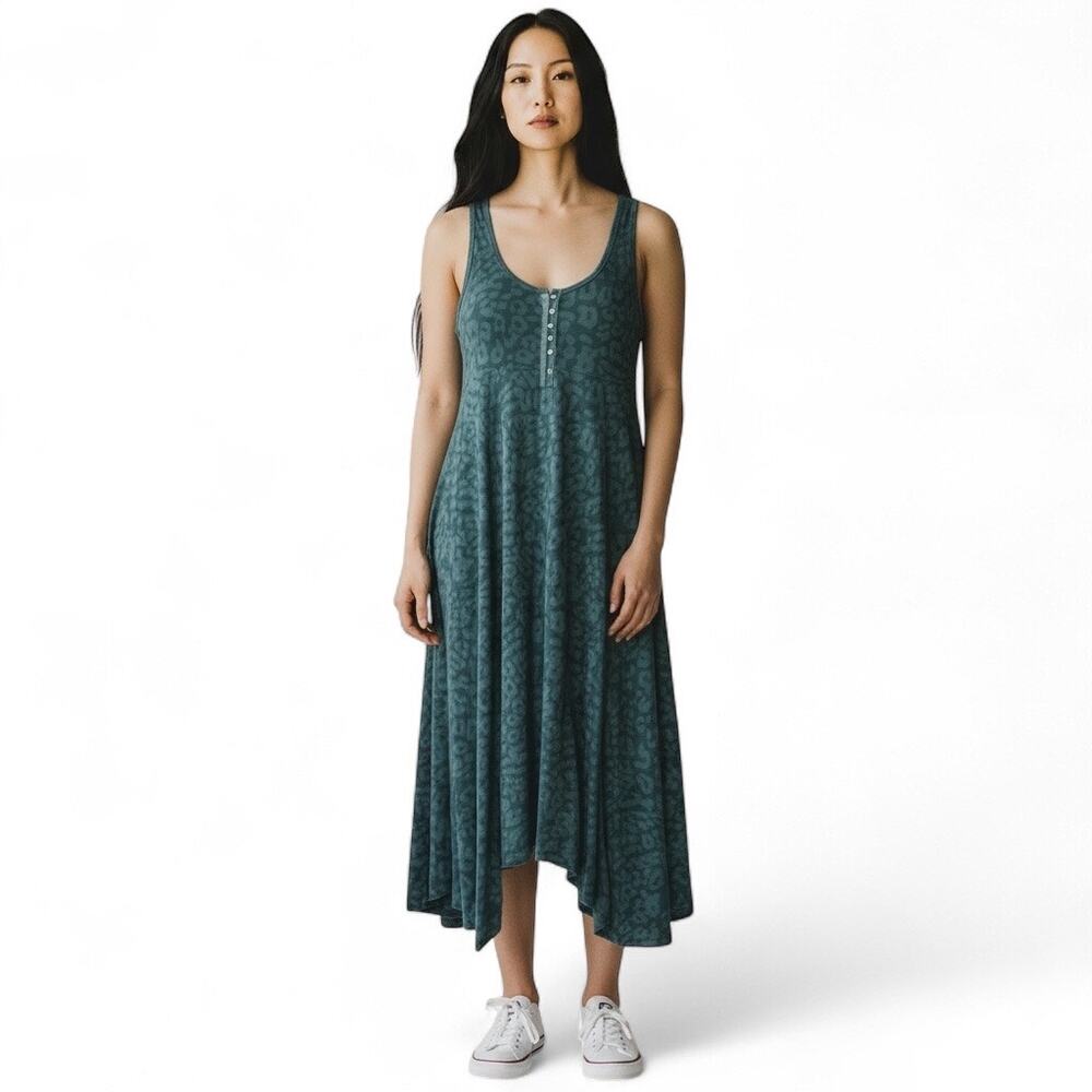 Free People boho sleeveless empire waist raw edge hem dress
